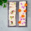 plateau toasties, de manger bonard composé de creme cheese concombre et patate douce roti